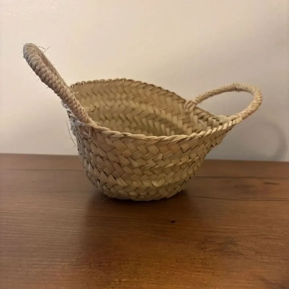 Morocco Basket Handwoven Natural Palm Leaves Mini basket
